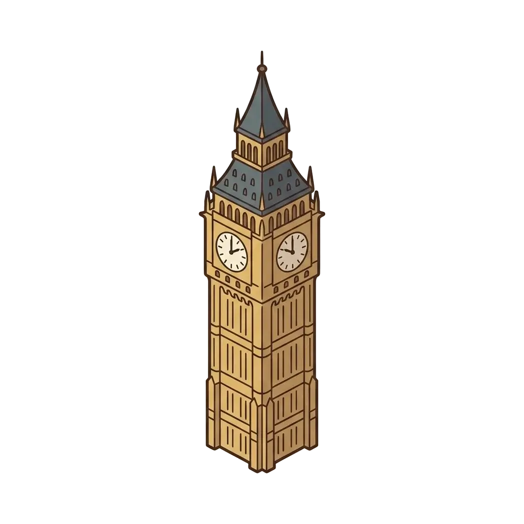Big Ben icon, background removed