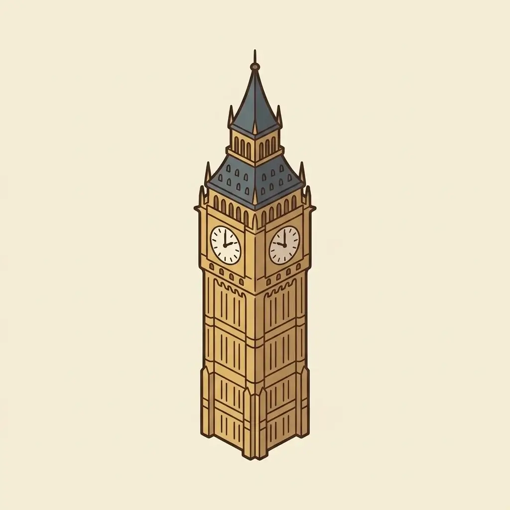 Big Ben icon, generated