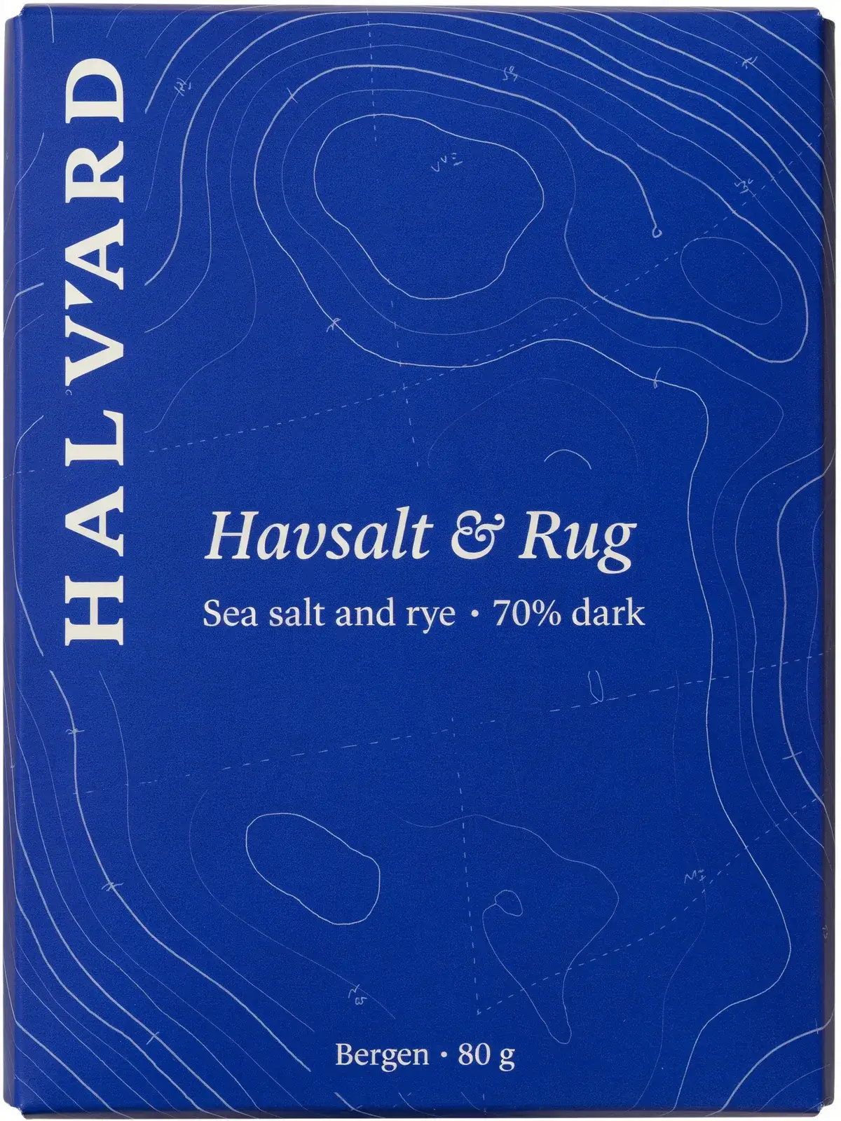 The Halvard Havsalt & Rug wrapper at Low quality, the wordmark up the left edge broken by a stray mark into HALV'ARD
