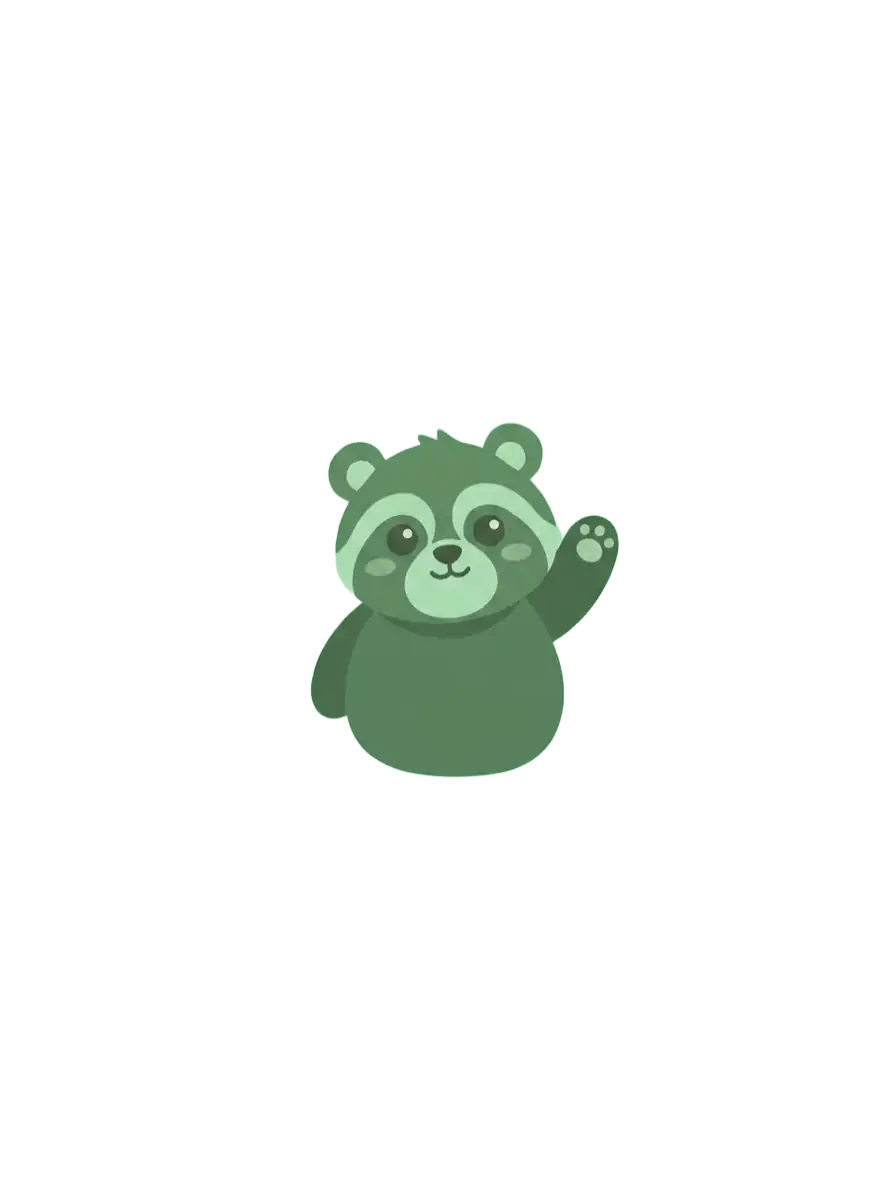 The waving green creature cut out onto a transparent background by Remove background